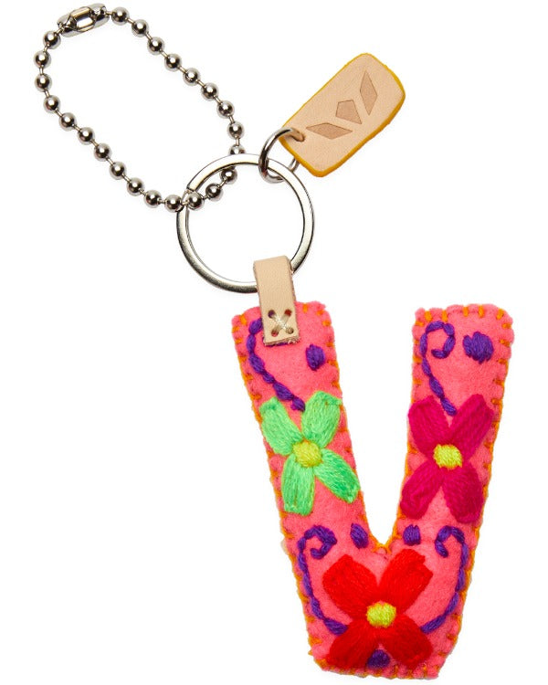 CONSUELA PINK FELT ALPHABET CHARM "V" CHRM3660FPCOOS