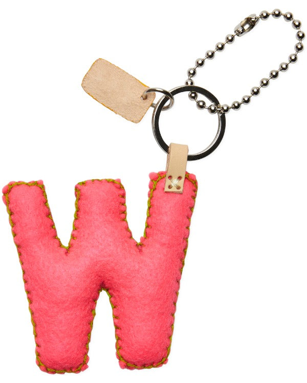 PINK FELT ALPHABET CHARM "W"