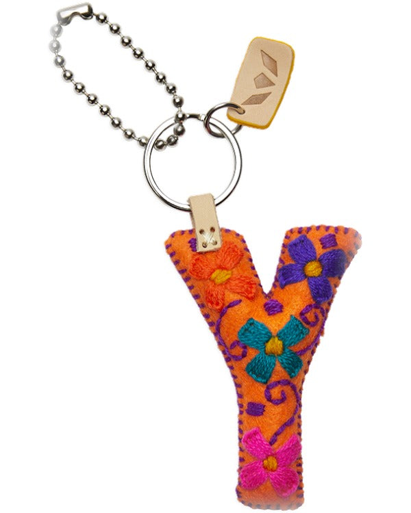 CONSUELA ORANGE FELT ALPHABET CHARM "Y" CHRM3663FOCOOS