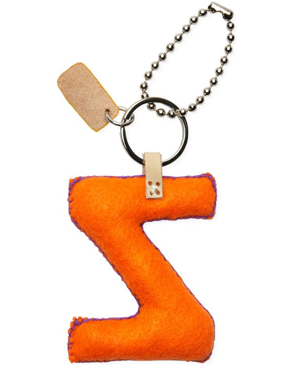 ORANGE FELT ALPHABET CHARM "Z"