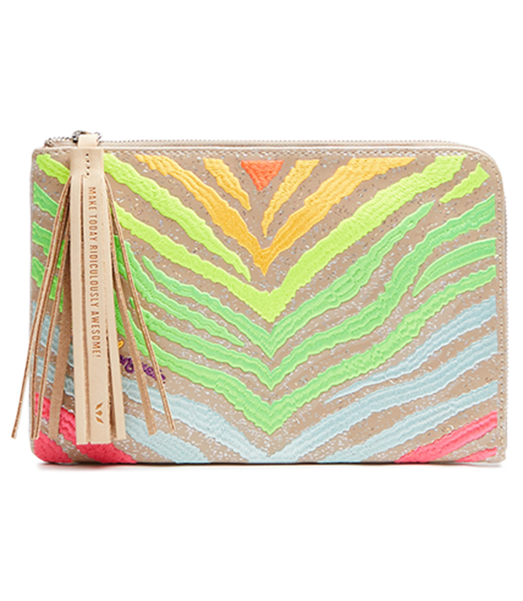 Veronica Embossed Foldover Clutch