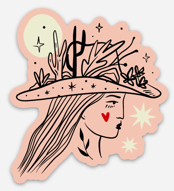 Head in the Desert Cowgirl Sticker