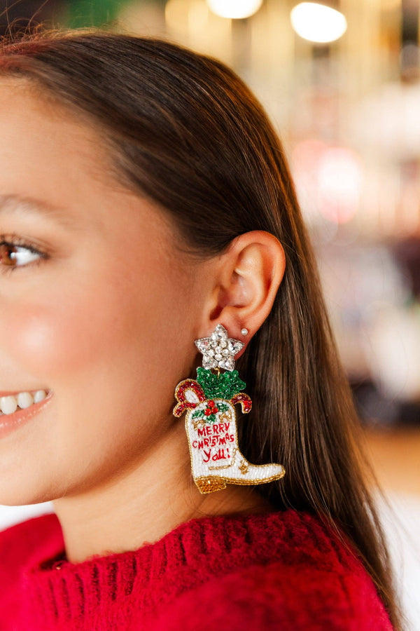 Country Christmas Boots Earrings