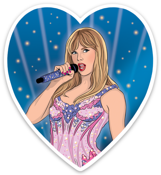 Taylor Greatest Era Heart Die Cut Sticker