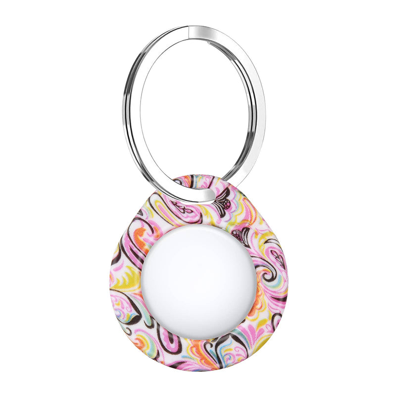 PRINTED SILICONE SHELL HOLDER CASE WITH KEY RING FOR AIRTAG - PAISLEY