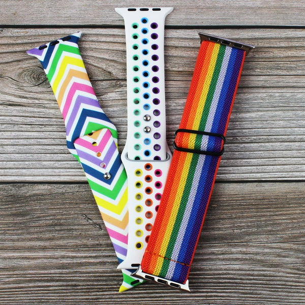 RAINBOW WATCH BAND 38/40/41 #1 NYLON PRIDE RAINBOW