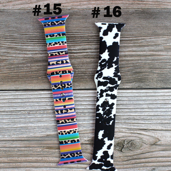 ANIMAL THEMED SILICONE APPLE WATCH BAND 38/40/41 #15 PONCHO CHEETAH