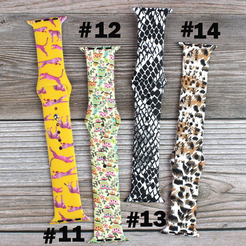 ANIMAL THEMED SILICONE APPLE WATCH BAND 42/44/45 #14 BROWN MIX