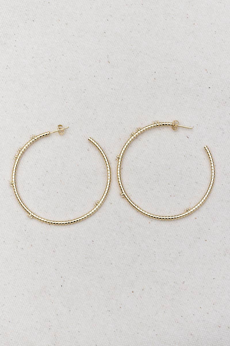 SALT HOOPS- 14K GOLD VERMEIL: Default Title