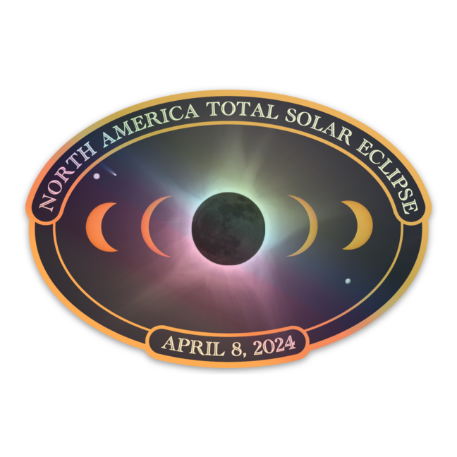 2024 Solar Eclipse Hologram Sticker