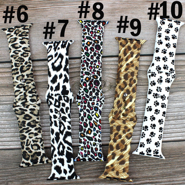 ANIMAL THEMED SILICONE APPLE WATCH BAND 42/44/45 #6 LEOPARD 2