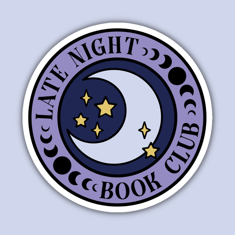 Late Night Book Club Reader Sticker