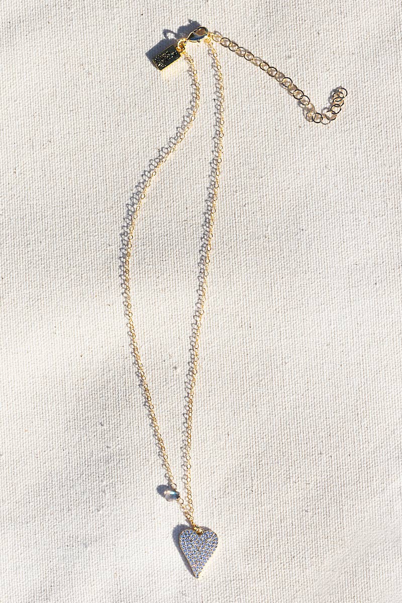 GLIMMER HEART NECKLACE- 14K GOLD VERMEIL