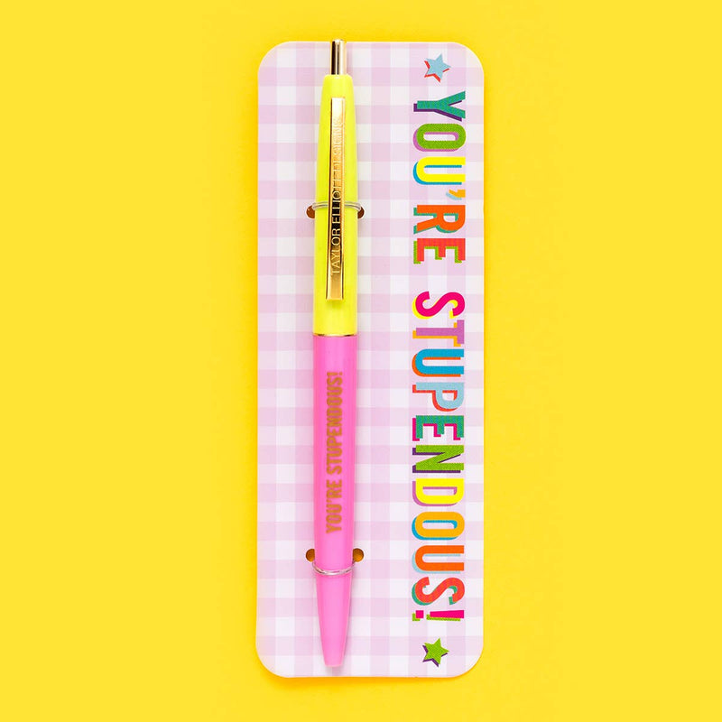 Pen Card - "You're Stupendous" - Pink + Yellow