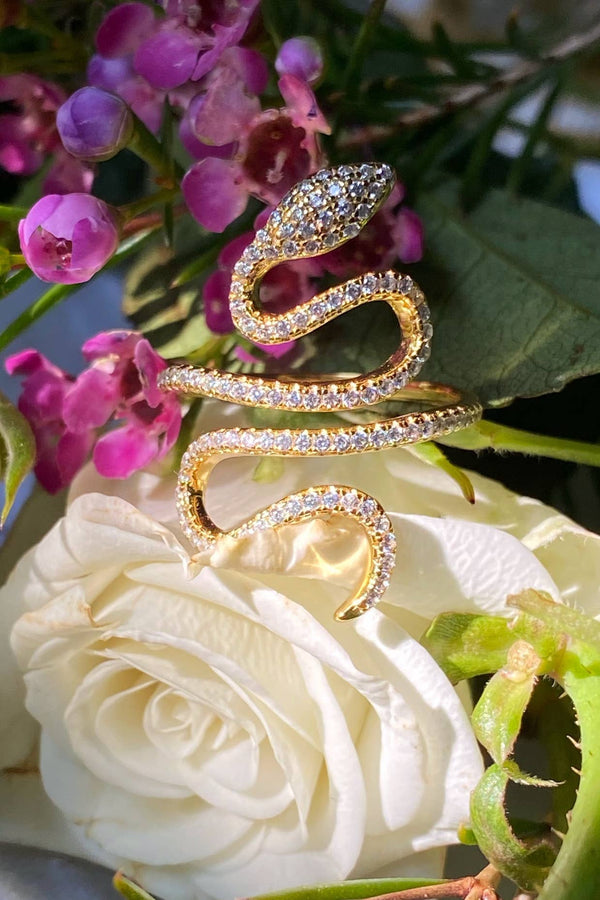 ENCHANTED SNAKE ring in 14K gold vermeil: 6