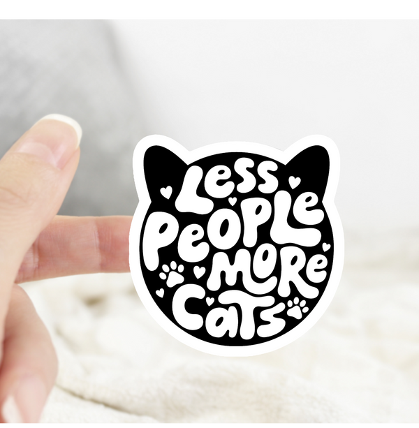 Less People More Cats Sticker