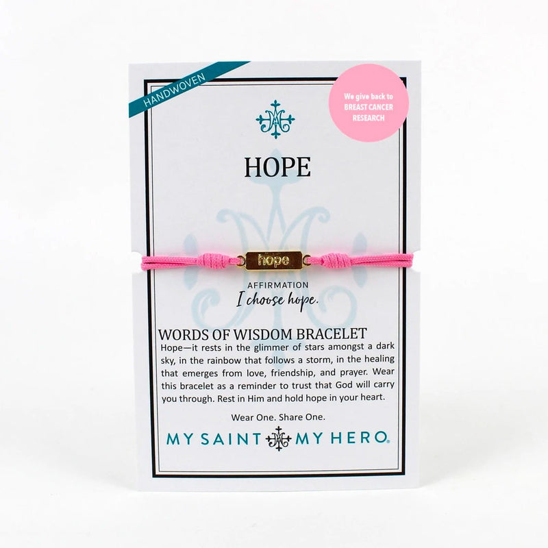 Hope -  Pink Words of Wisdom Bracelet