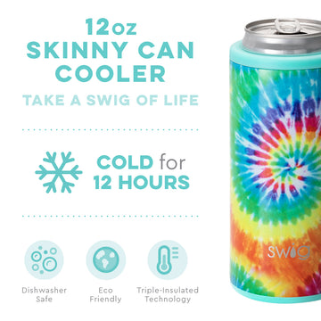 Swig Skinny Can Cooler (12 oz) Color Swirl