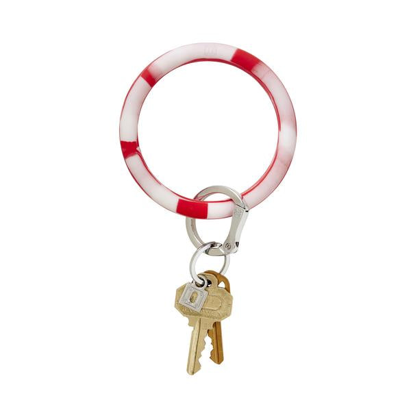 BIG O SILICONE KEY RING - CHERRY ON TOP MARBLE