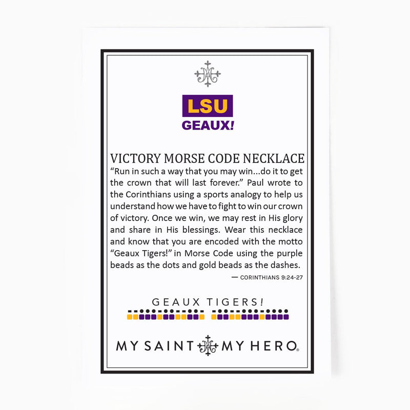 LSU Geaux! Morse Code Necklace