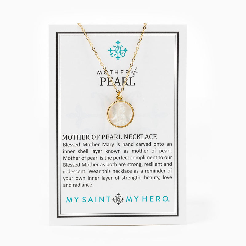 Mother of Pearl Mother Mary Necklace