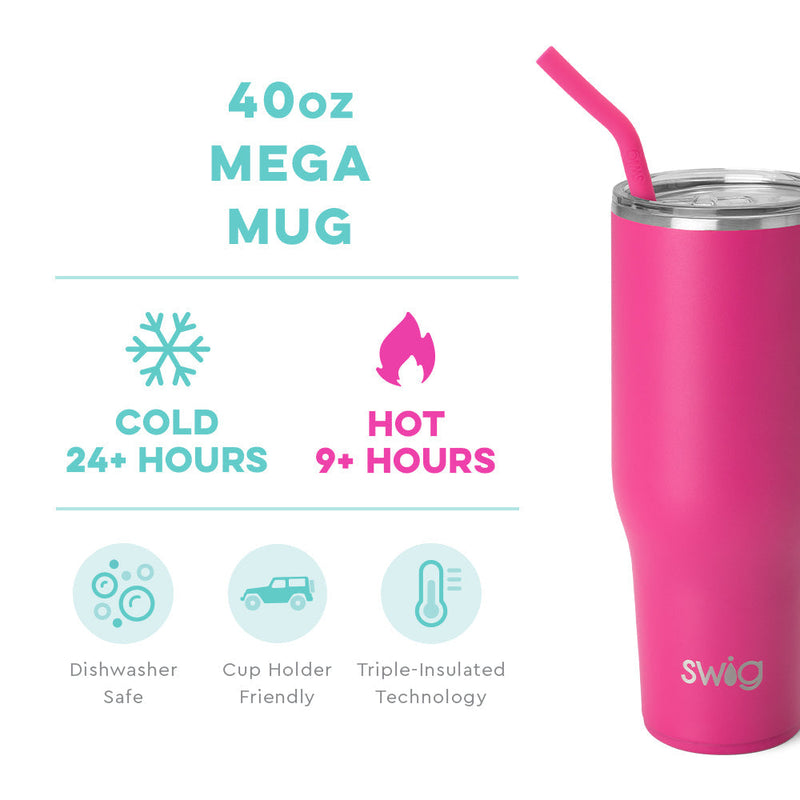 Hot Pink Mega Mug 40oz