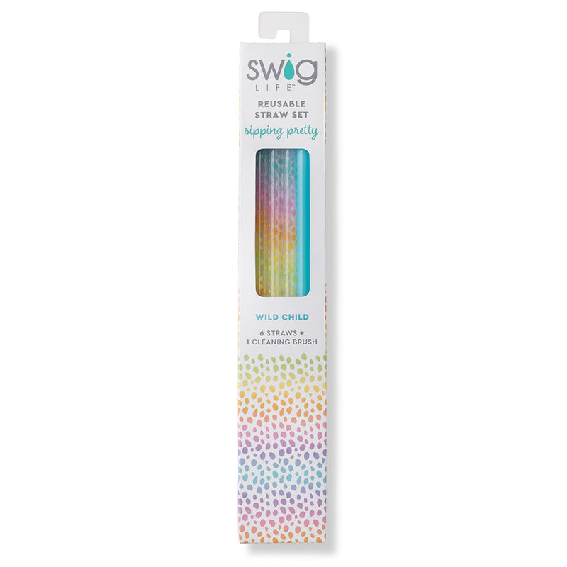 Wild Child + Aqua Reusable Straw Set