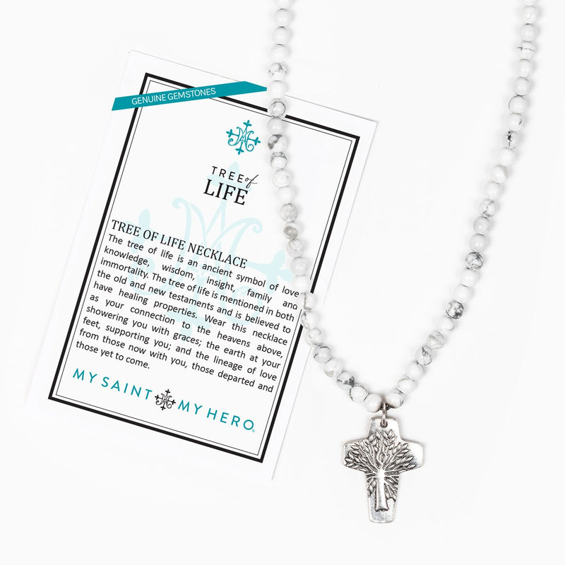 Tree of Life Necklace - White Howlite