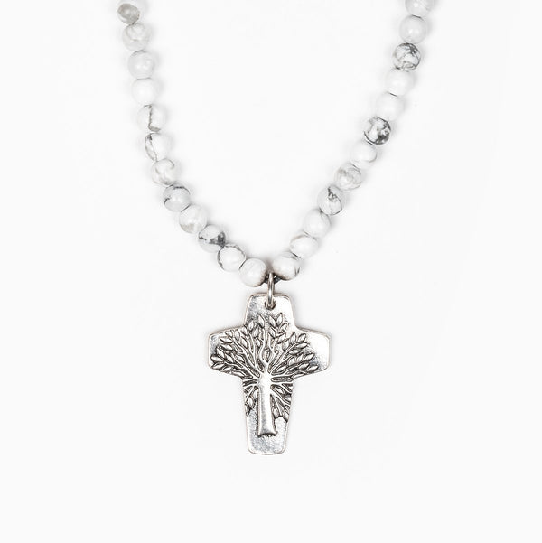 Tree of Life Necklace - White Howlite