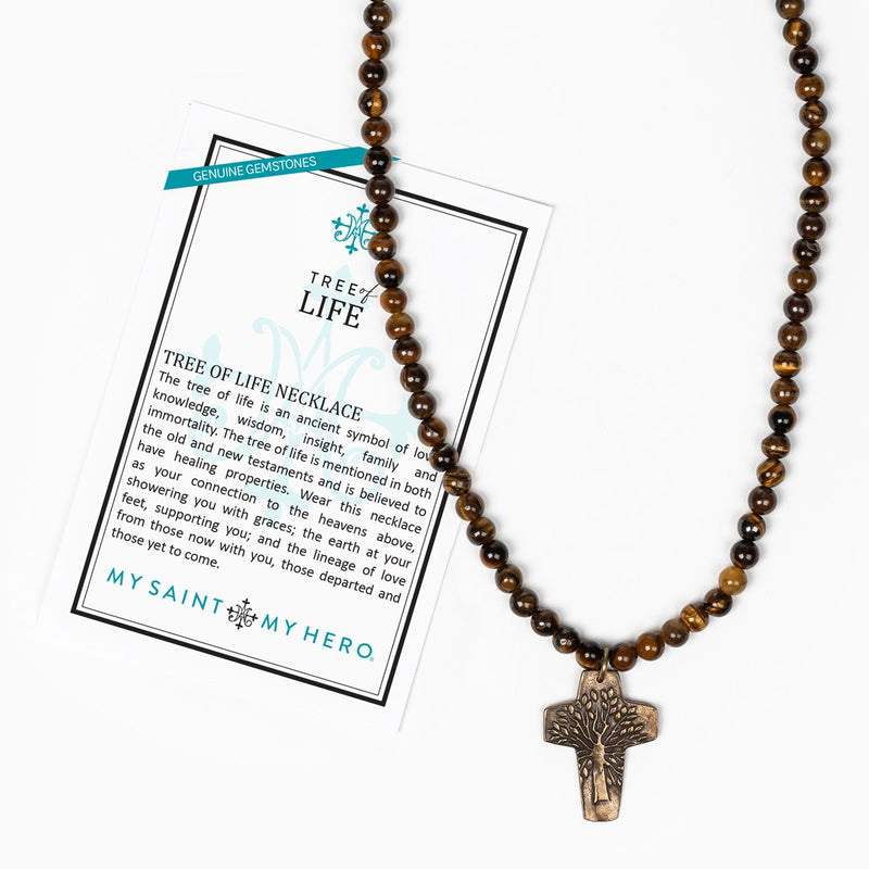 Tree of Life Necklace - Tiger's Eye