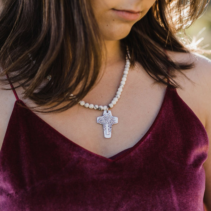 Tree of Life Necklace - White Howlite