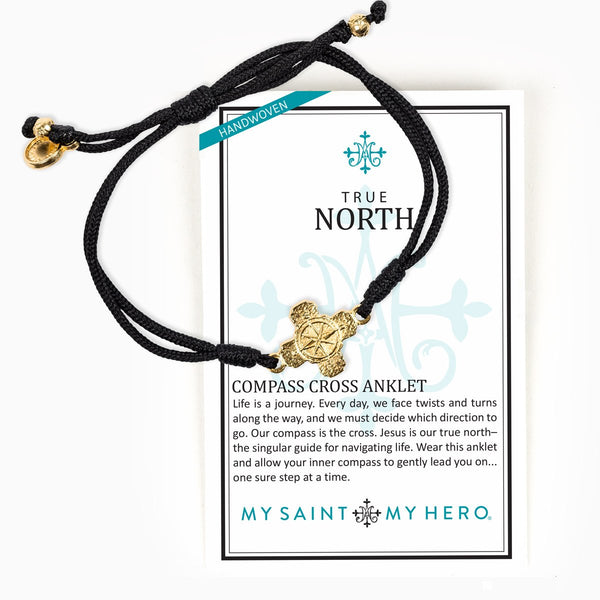 True North Compass Cross Anklet